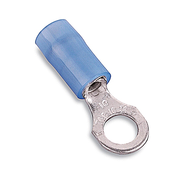 Abb Ring Terminal, #10 Stud Size, 14 AWG, 600 V, Nylon Insulated, Blue, 1000 PK RB873 - main